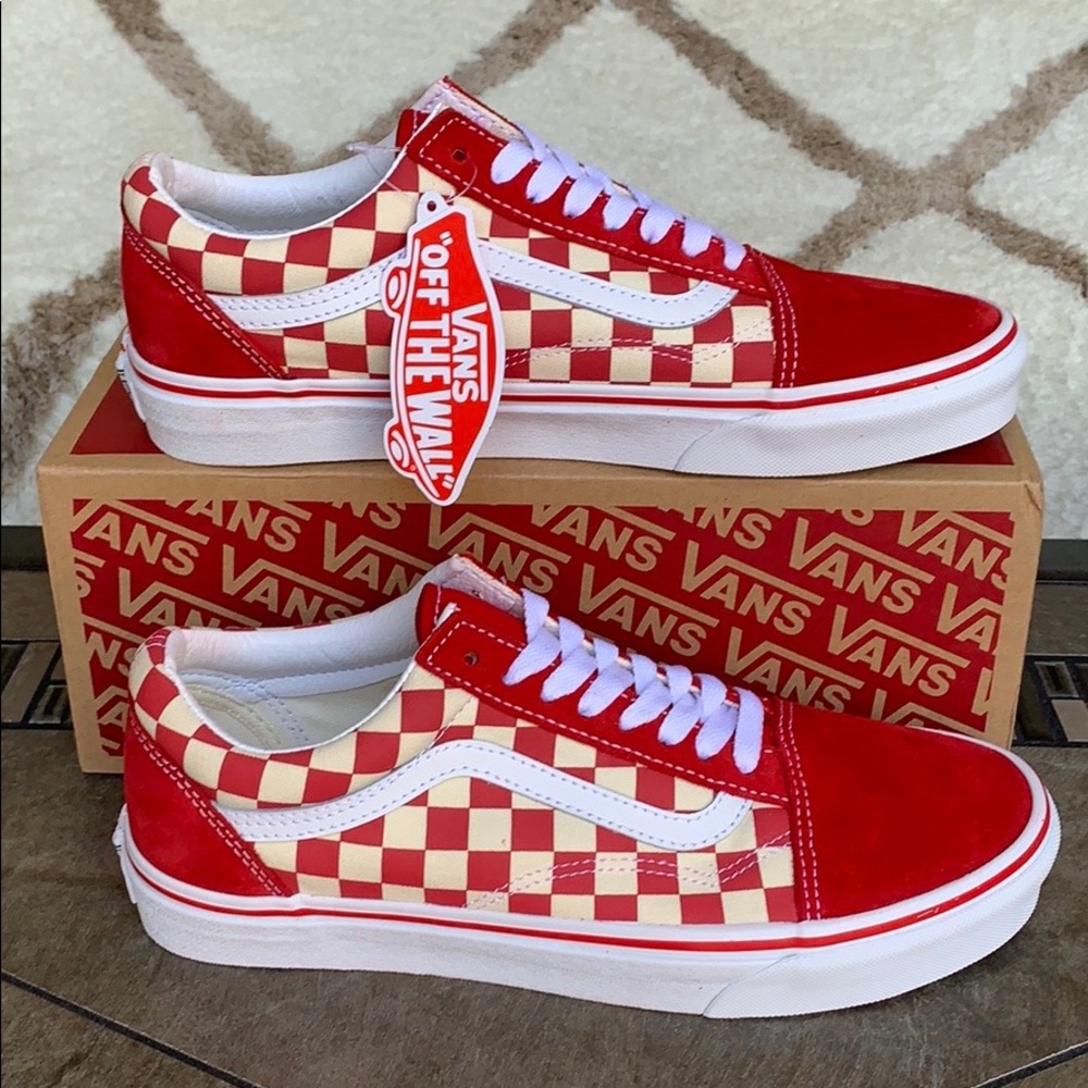 VANS OLD SKOOL PRIMARY CHECK Rng Red/White WMNS - Picture 15 of 16